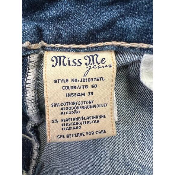 Miss Me Easy Straight  Dark Blue Jeans Size 29 & 32 inseam.‎ Sytle No JD1037ETL - Picture 4 of 8